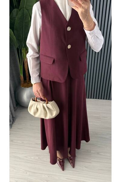 Molly Nelly Women's Elegant Vest Flared Skirt Hijab Set
