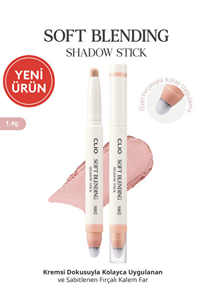 CLIO Kremsi, Kolayca Uygulanan ve Sabitlenen Fırçalı Kalem Far Soft Blending Shadow Stick (S102)