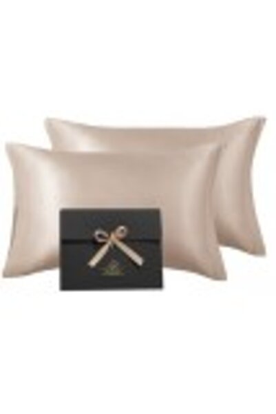 Casa de bumbac Satin pillowcase for face and hair, Casa de Bumbac, set of 2, beige