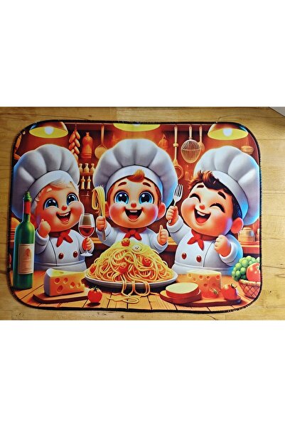 sgeteknoloji Sge Technology 55X45 cm 3 Chef Pasta Anti-Slip Base Speed Surface Gamer Mouse Pad Gaming Pad
