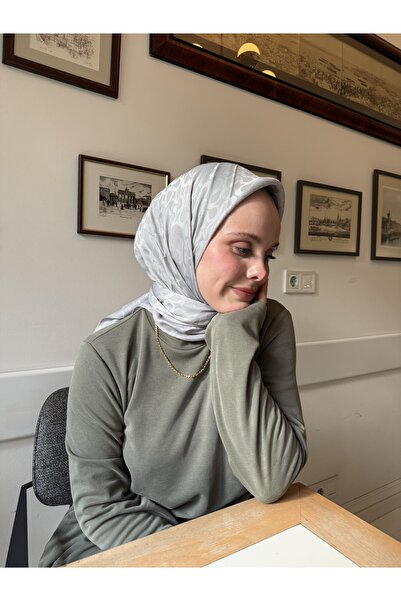 CUOCA LOUNGE Bloom Desen Gri %100 Cotton Eşarp