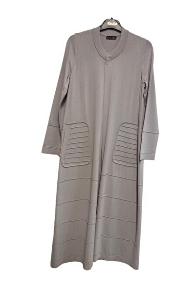 MISS DALIDA T24Y-9008 Bekletme Detaylı Uzun Triko Hırka 1398-LIGHT GREY