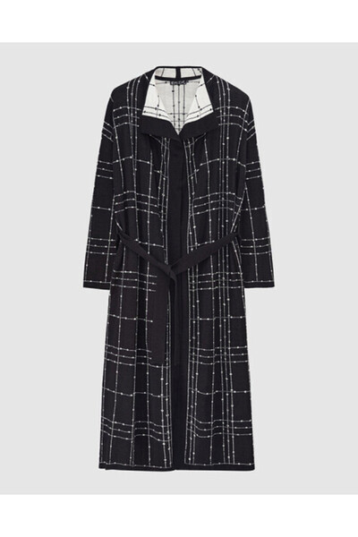 MISS DALIDA T25K-9002 Beli Kuşaklı Triko Hırka BLACK