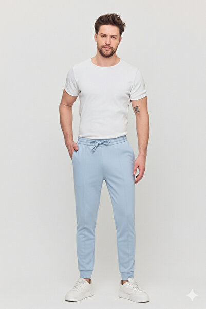 YXC Trend Maker Men's Slim Fit Elastic Waist Drawstring Zipper Lycra Striped Casual Jogger Men's Pants