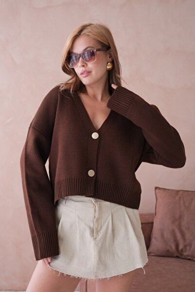 Miss Allos Дамски пуловер с дълги ръкави и копчета