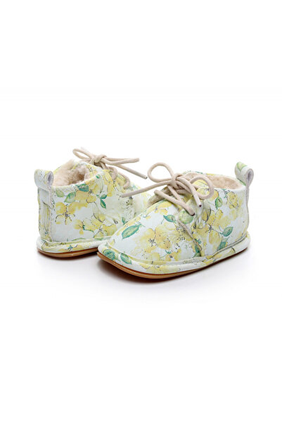BebeNou Ghete albe cu căptușeală din fleece - Flori galbene MDHZ202-4-c6
