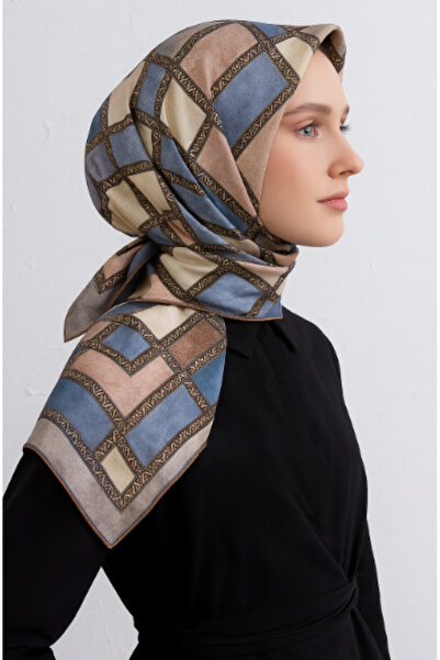 Vissona Μεταξωτό μαντήλι Tivil 17526 - 6 - 0019 - 0030 Μπλε ροζ έθνικ σχέδιο