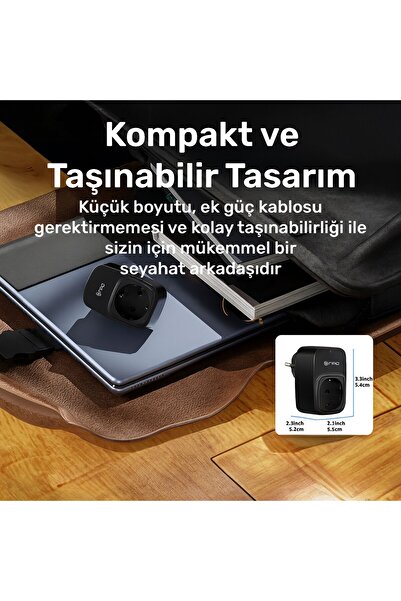 NPO Fulltech24 3680W Yüksek Voltaj/Akım ve Çocuk Korumalı Type-C ve USB Çoğaltıcı Duvar Prizi