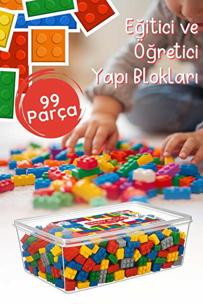 Nandy Home Eğitici Öğretici Kutulu Yapı Blokları 99 Parça – Problem Çözme ve Yaratıcılığı Geliştiren Blok Seti
