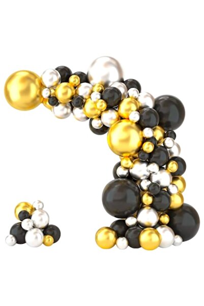 LEIBOO Set Arcă de Petrecere cu 163 Baloane din Latex (12, 30, 45 cm) – Negru...