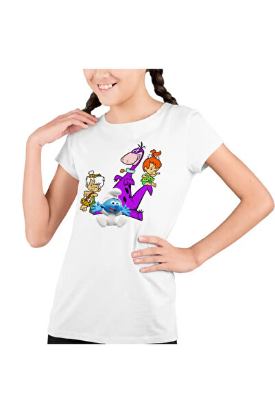 OEM Tricou Copii Fete Familia Flintstone Dino Bebe Strumf Pebbles Bamm Bamm