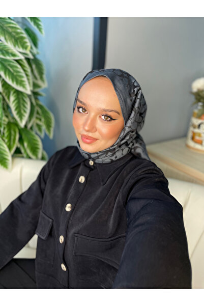 QLLİA C Desen Çift Taraflı İpeksi Kaşmir Şal Modern Kombinler