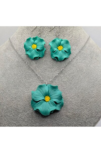 OEM TURQUOISE FLOWERS jewelry set 100% handmade