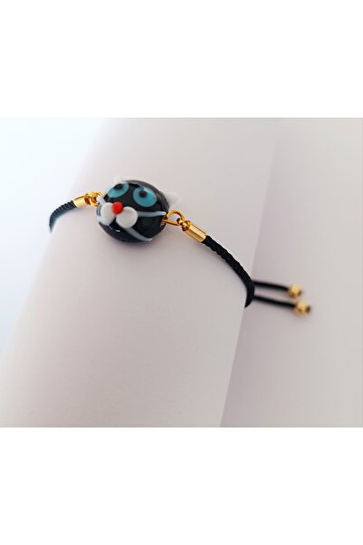 ADAMODART Cute Cat Murano Glass Beaded Bracelet