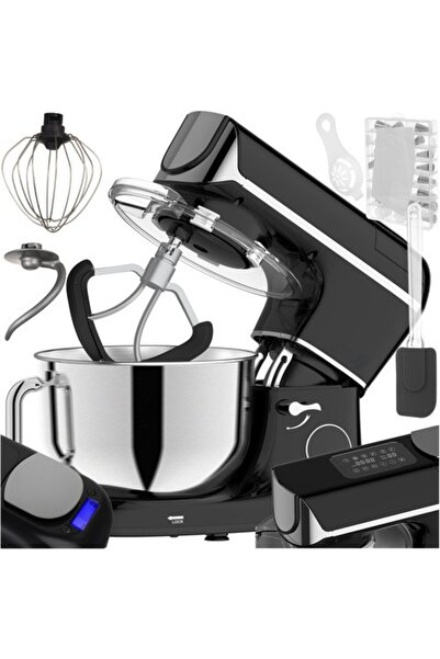 zola Mixer with heated stainless steel bowl 5.5 L and scale, 2200 W, 11 speeds, 3 accessories, black/silver