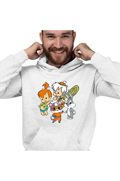 OEM Ανδρική μπλούζα με κουκούλα The Flintstones Family Pebbles Bamm Bamm Supe...