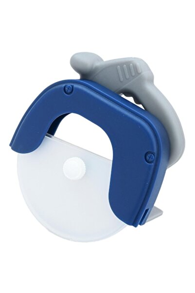 GOLD MARKET Tăietor circular de pizza, oțel inoxidabil și plastic, capac de protecție pentru lamă, 11,5 cm x 12,5 cm, albastru/