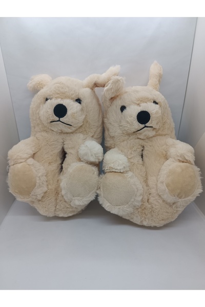 My Hafhaf Mh Bej Ayıcık Desenli Panduf 36/40