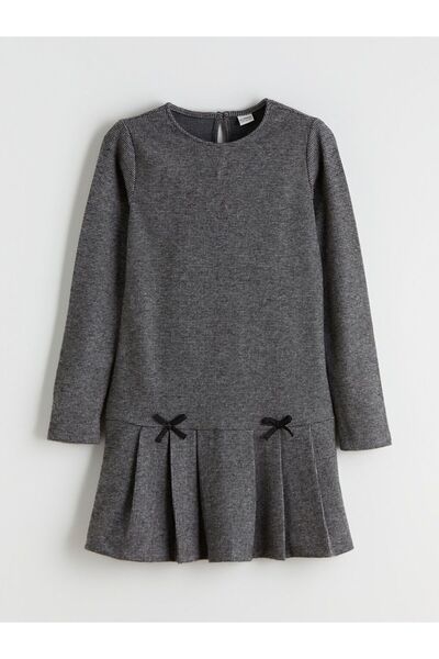 LC Waikiki LCW Kids Bisiklet Yaka Pileli Kız Çocuk Elbise