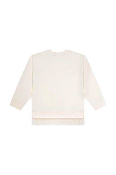 Miny Center Girl's Floral Embroidered Tulle Sweatshirt Mnt25K211
