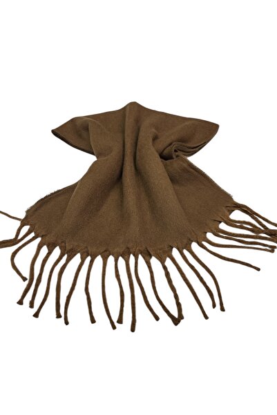 sç Saraçoğlu Çanta Unisex Soft Tassel Cashmere Textured Scarf Shawl | Trend Colors (50 X 185)