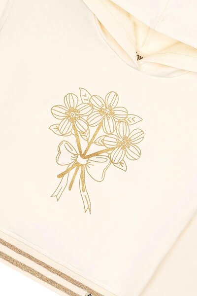 Miny Center Girl's Flower Sim Printed Hooded Sweatshirt Mnt25K210