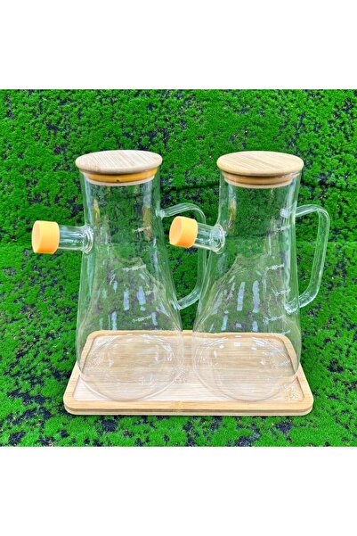 DURA Oil Pot with Bamboo Lid, Spout and Tray 900 ml