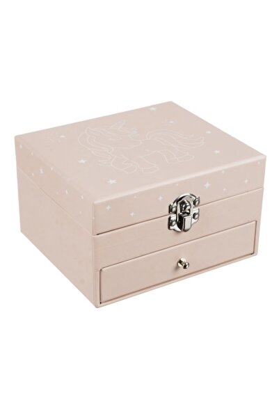 zola Musical jewelry box, for your little princess, with dancing unicorn, pale pink, 15 x 9 x 13 cm