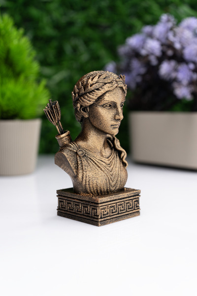 Makerpax Artemis Büst Figür – Antik Yunan Mitolojisi Dekoratif Heykel 12CM