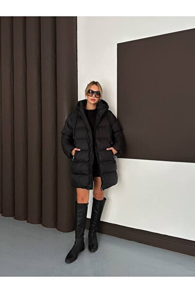 D'RECCY Women's Knee-Length K Hooded Inflatable Coat