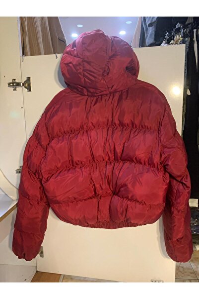 DSN Kadın Kapüşonlu Şişme Mont – Bordo