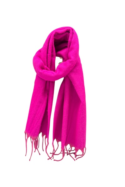 sç Saraçoğlu Çanta Unisex Soft Tassel Cashmere Textured Scarf Shawl |   Trend Colors (50 X 185)