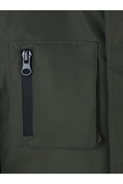 Civil Boys 6-9 Years Old Coat with Fur Hood - Khaki 8-9 Years Old