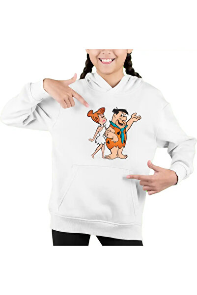 OEM Hanorac Copii Fete Familia Flintstone Fred Wilma Plimbare Valentines Drag...