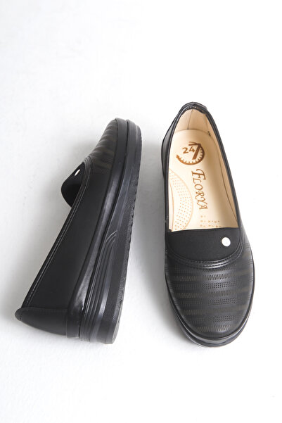 Solo Bag Black Leather Laceless Orthopedic Sole Daily Walking Mother Shoes