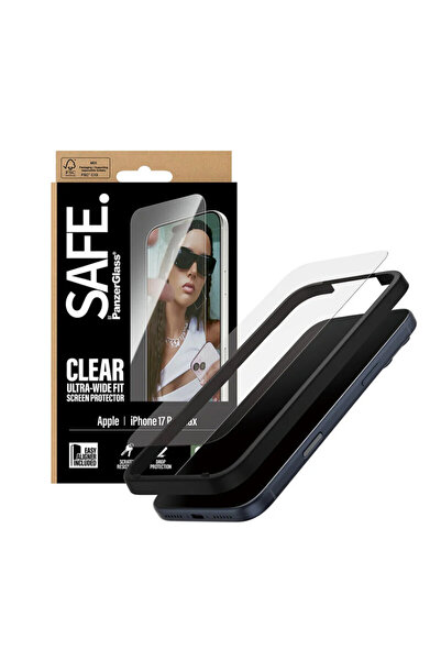 Panzer iPhone 17 Pro Max SAFE by PanzerGlass® Ultra-Wide Fit Screen Protector with EasyAligner, transparen
