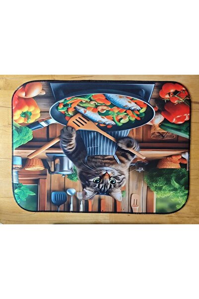 sgeteknoloji Sge Technology 55X45 cm Cat Chef Anti-Slip Base Speed Surface Gamer Mouse Pad Gaming Pad