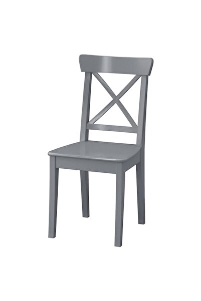 OEM Scaun din lemn masiv, gri, 43 x 38 x 91 cm