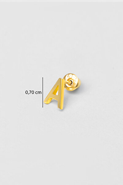 So CHIC... My Story A Harfi 18 Ayar Sarı Altın Kaplama Gümüş Tek Küpe