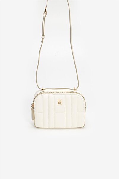 Tommy Hilfiger TH FEMININE CONV TORBA NA APARAT Damska kremowa torba AW0AW17453Z00