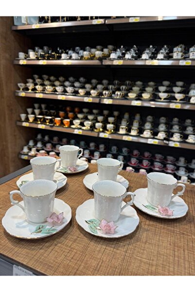 akdeniz home Roy King Kapitemonte 6'lı Porselen Kahve Fincan Takımı 99 ml HTN-014