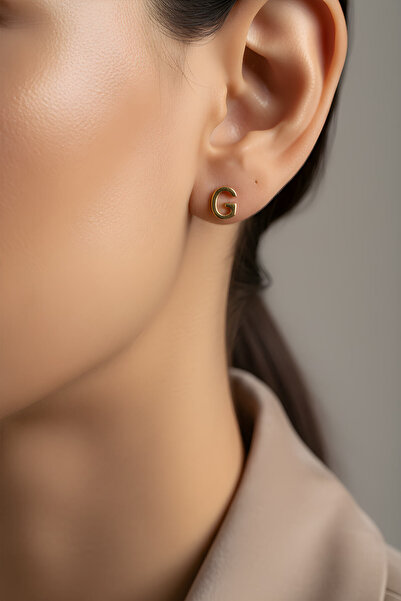 So CHIC... My Story G Harfi 18 Ayar Sarı Altın Kaplama Gümüş Tek Küpe