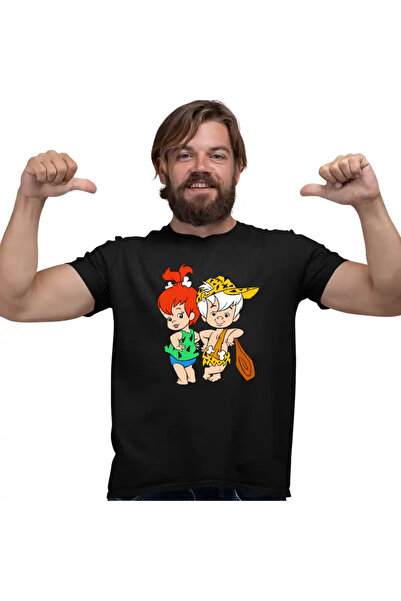 OEM Tricou Barbati Familia Flintstone Bamm Bamm Pebbles Bebelusi Epoca de Piatra