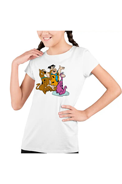 OEM Tricou Copii Fete Familia Flintstone Scooby Doo Dino Catel