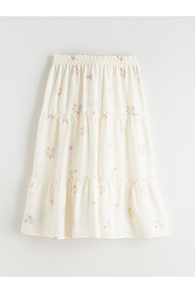 LC Waikiki LCW Kids Elastic Waist Floral Girl's Skirt