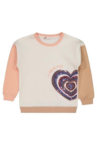 Civil Girls Kalp Printed 6-9 Years Old Tracksuit Set - Beige 9-10 Years Old