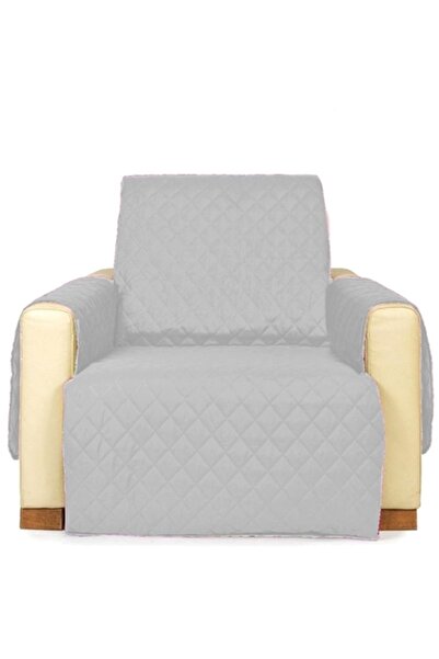 PATONE Armchair cover, quilted, 60x177cm, two sides, light gray
