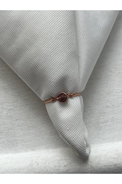 Pel Design خاتم من حجر الفوسفوسيديت البسيط قابل للتعديل مصنوع يدويًا من سلك نحاسي اللون