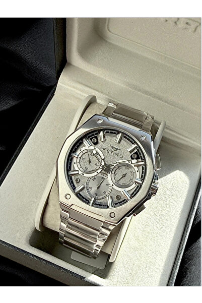 FERRO Silver Color Steel Cord Men Wristwatch Functions Active 3 Atm Water Resistant Fm43023Awt-A4