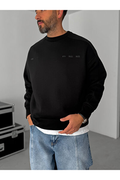 BYBASICMAN Черна перфектна пухкава суитшърт YP-5021